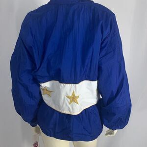 NWT Vintage Atlantic Beach Nylon Windbreaker Track Jacket With Gold Stars Size M